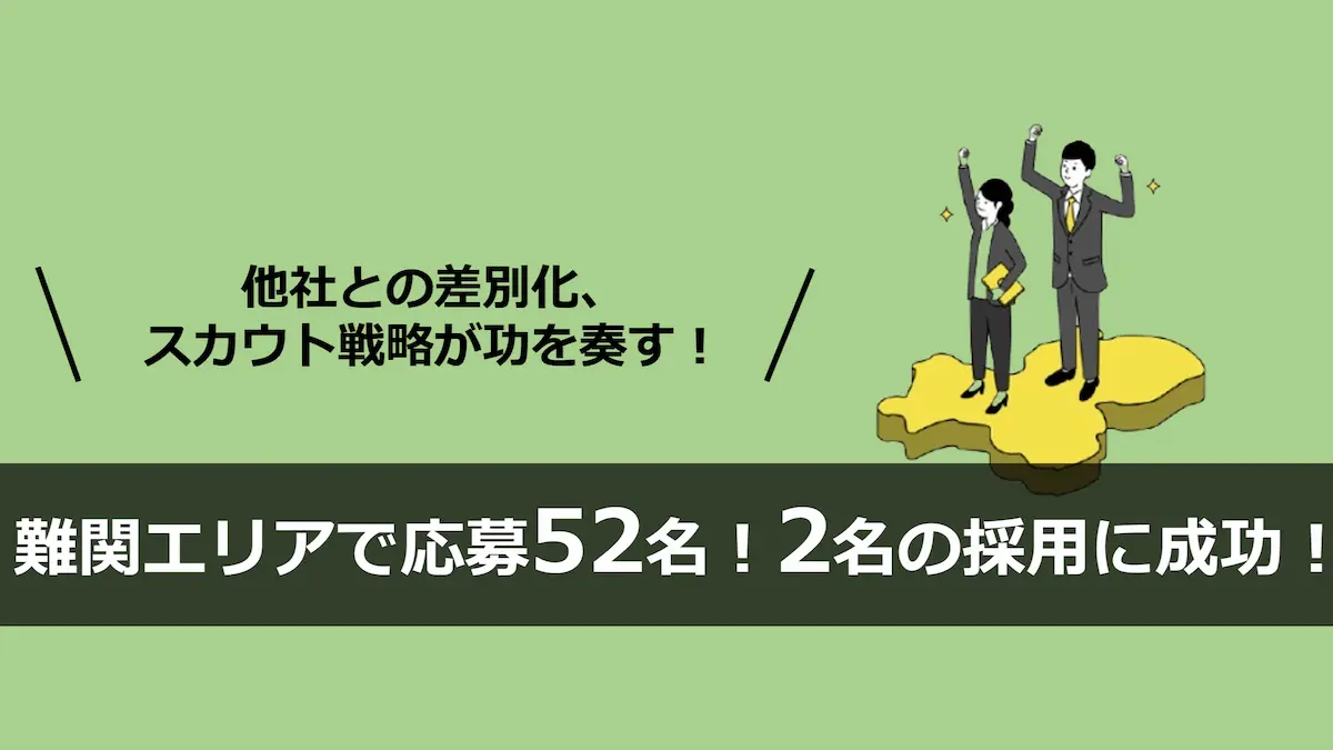 採用が難しいエリアで、エン転職に掲載してピンポイント採用を実現！