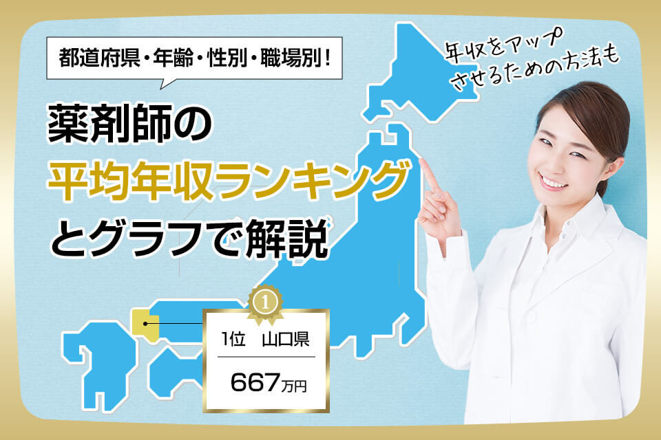 薬剤師の年収が低いのは病院 薬局 6種の平均ランキングで紐解いた 転職ハブ 転職サイト 転職エージェントの比較メディア